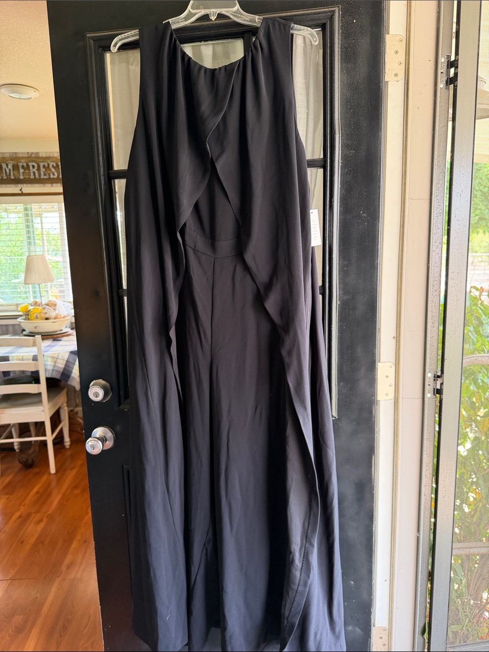 Eloquii Black Sleeveless Draped Jumpsuit